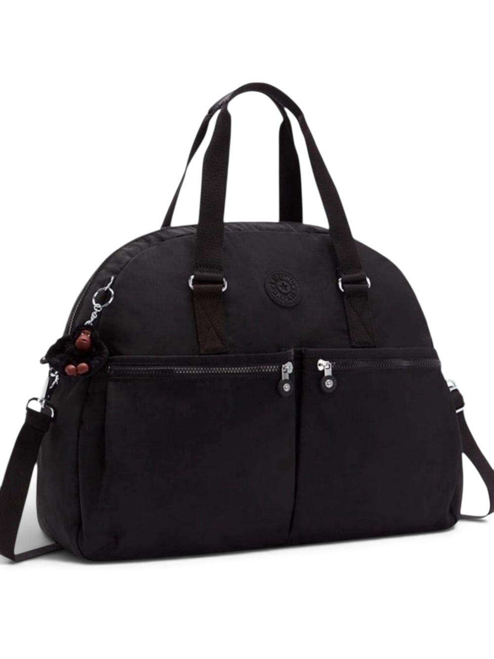 NEW Kipling Eugina Black Weekender Duffel Travel Gym Bag Nylon Sports NWT